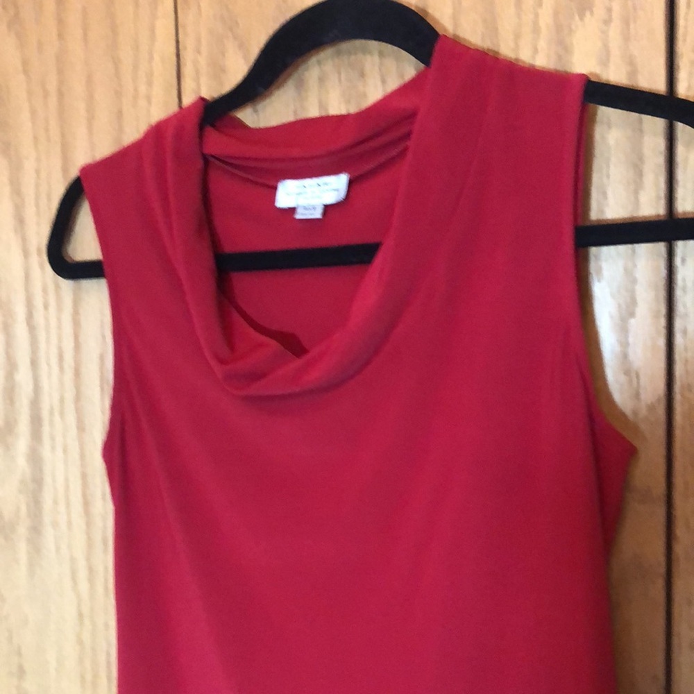 Tahari Red Blouse Size X Small Petite. - Picture 3 of 5